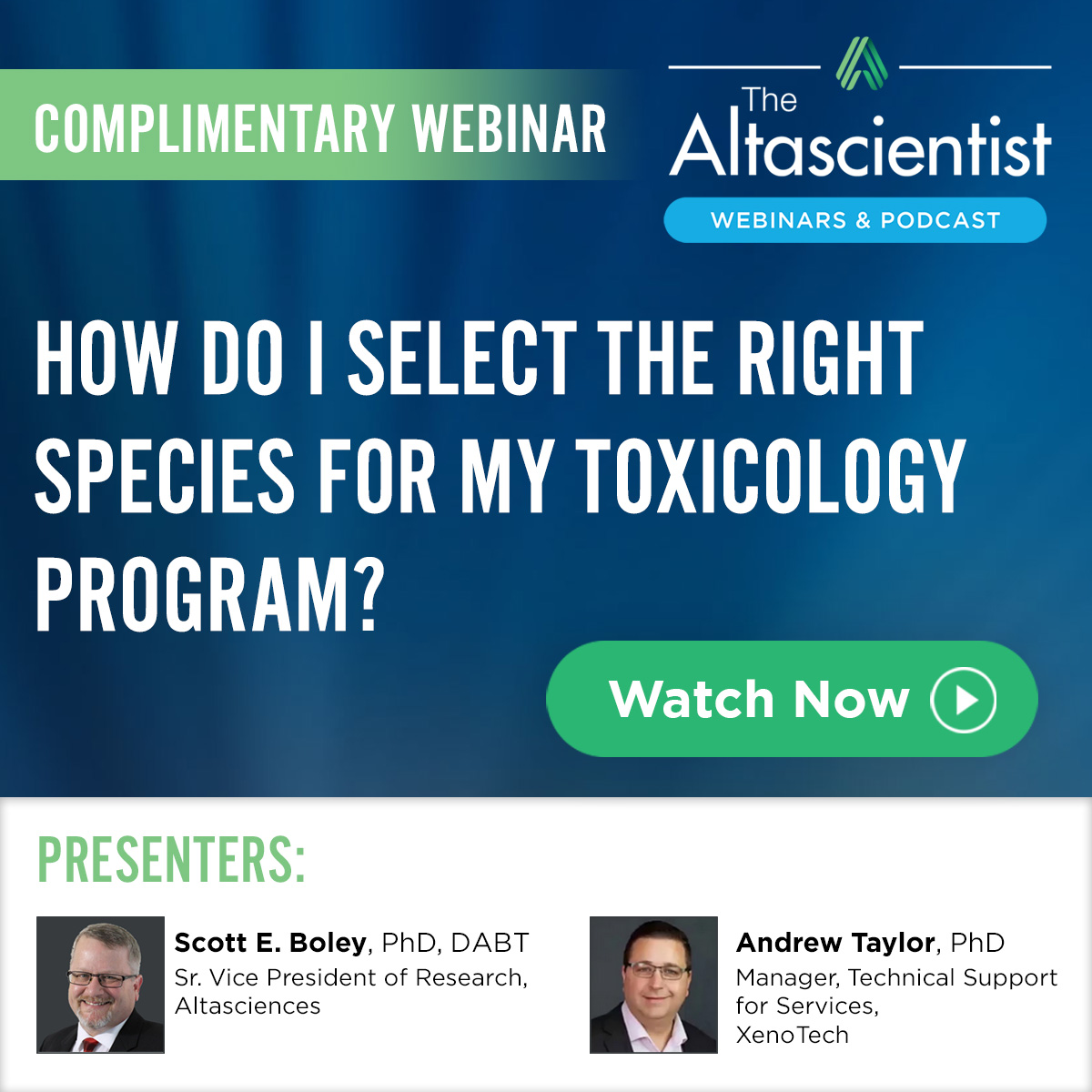 Webinar: How Do I Select the Right Species for My Toxicology Program?