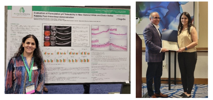 Dr. Marianna Bacellar-Galdino receives the award for best ocular poster