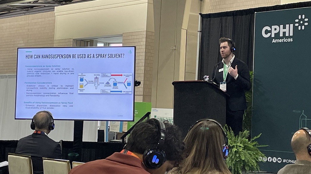 Anthony James, Executive Director of Business Development, presents Altasciences’ spray drying technology