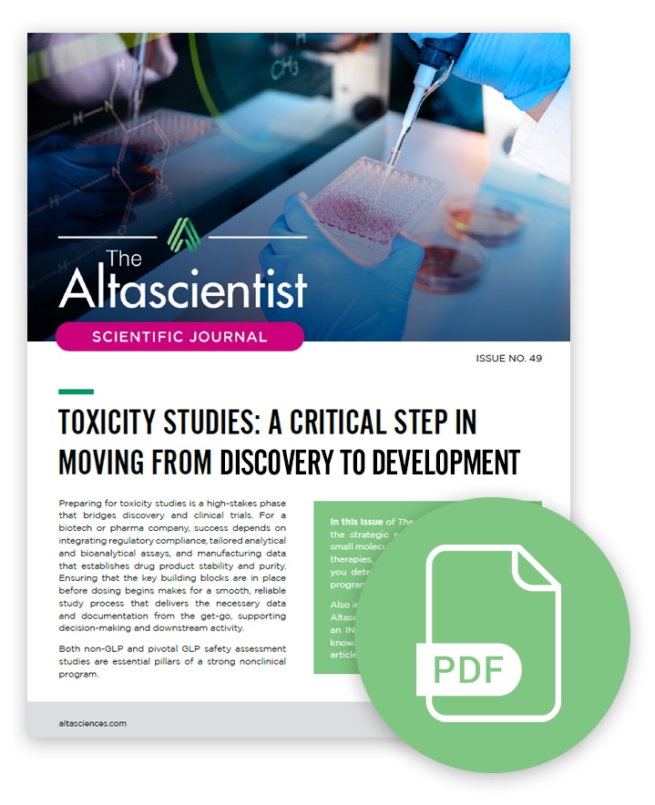 The Altascientist issue 49-Pre IND Toxicology image having experiment equipment