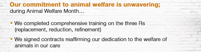 Our commitment to animal welfare is unwavering